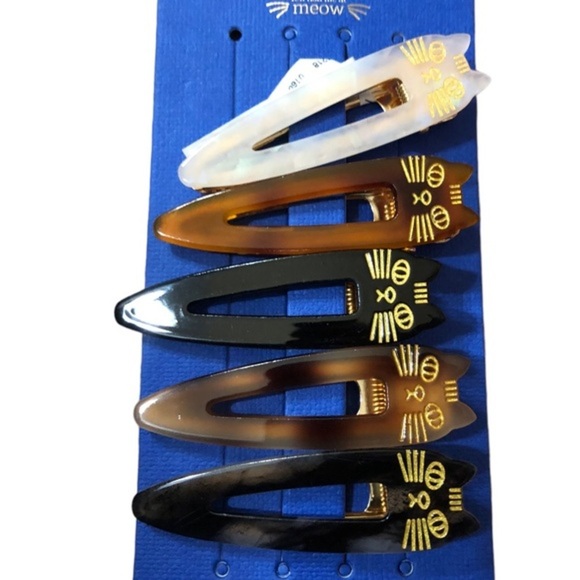 10piece cat themed “you had me at meow” assorted hair clips new - Picture 4 of 16